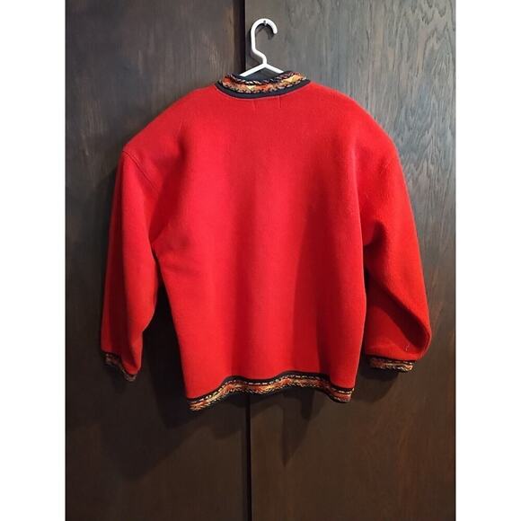 Tundra Sport Mens Large Red 1/4 Zip Fleece Jacket Pullover Fair Isle Canada - Picture 7 of 10